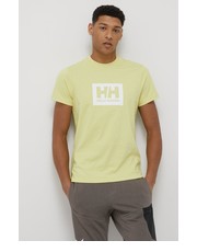 T-shirt - koszulka męska t-shirt bawełniany kolor granatowy z nadrukiem - Answear.com Helly Hansen