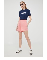 Spodnie szorty damskie kolor różowy gładkie high waist - Answear.com Fila