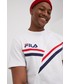 T-shirt - koszulka męska Fila t-shirt bawełniany kolor biały z aplikacją
