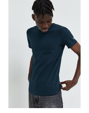 T-shirt - koszulka męska t-shirt męski kolor granatowy gładki - Answear.com Fila