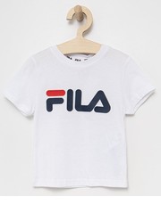 Koszulka t-shirt bawełniany dziecięcy kolor biały z nadrukiem - Answear.com Fila