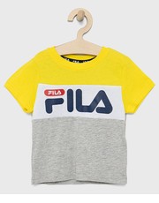 Koszulka t-shirt bawełniany dziecięcy kolor szary wzorzysty - Answear.com Fila