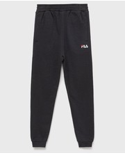 Spodnie spodnie dziecięce kolor czarny gładkie - Answear.com Fila