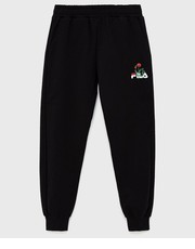 Spodnie spodnie dziecięce kolor czarny z nadrukiem - Answear.com Fila