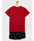 Piżama dziecięca Fila piżama bawełniana dziecięca kolor czerwony z nadrukiem