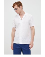 Koszula męska koszula lniana męska kolor biały relaxed - Answear.com Lindbergh