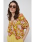 Bluzka Billabong bluzka damska kolor żółty w kwiaty
