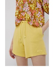 Spodnie szorty damskie kolor żółty gładkie high waist - Answear.com Billabong