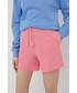 Spodnie Billabong szorty damskie kolor różowy gładkie high waist
