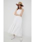 Sukienka Billabong sukienka bawełniana kolor biały maxi rozkloszowana