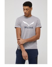 T-shirt - koszulka męska T-shirt sportowy Solidlogo kolor szary z nadrukiem - Answear.com Salewa