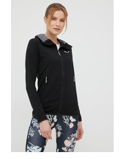 Bluza bluza sportowa Light Micro damska kolor czarny z kapturem gładka - Answear.com Salewa