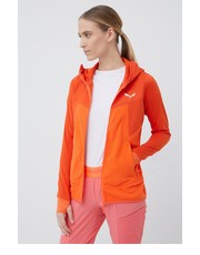 Bluza bluza sportowa Puez Hybrid damska kolor pomarańczowy z kapturem wzorzysta - Answear.com Salewa
