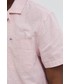 Koszula męska Tommy Jeans koszula z domieszką lnu męska kolor różowy regular z kołnierzykiem klasycznym