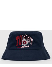 Kapelusz kapelusz dwustronny bawełniany kolor granatowy bawełniany - Answear.com Tommy Jeans