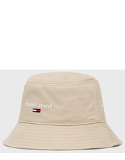 Kapelusz kapelusz bawełniany kolor beżowy bawełniany - Answear.com Tommy Jeans