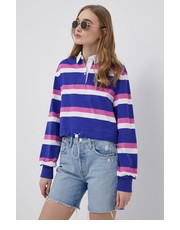 Bluzka longsleeve bawełniany kolor fioletowy z kołnierzykiem - Answear.com Tommy Jeans