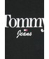 Bluzka Tommy Jeans longsleeve bawełniany kolor czarny