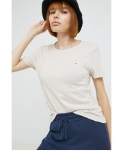Bluzka t-shirt bawełniany kolor beżowy - Answear.com Tommy Jeans