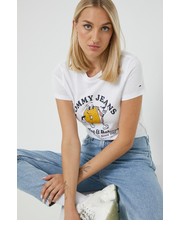 Bluzka t-shirt bawełniany kolor biały - Answear.com Tommy Jeans