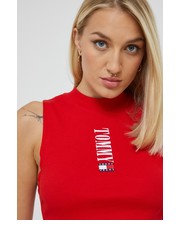 Bluzka top damski kolor czerwony - Answear.com Tommy Jeans