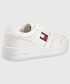 Sneakersy Tommy Jeans sneakersy skórzane Etch Basket kolor biały
