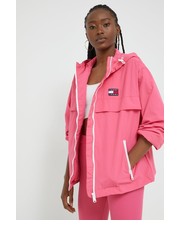 Kurtka kurtka damska kolor różowy przejściowa oversize - Answear.com Tommy Jeans