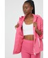 Kurtka Tommy Jeans kurtka damska kolor różowy przejściowa oversize