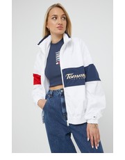 Kurtka kurtka damska kolor biały przejściowa oversize - Answear.com Tommy Jeans
