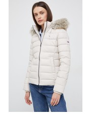 Kurtka kurtka puchowa damska kolor beżowy zimowa - Answear.com Tommy Jeans