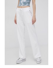 Spodnie spodnie damskie kolor biały gładkie - Answear.com Tommy Jeans