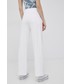 Spodnie Tommy Jeans spodnie damskie kolor biały gładkie