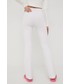 Spodnie Tommy Jeans spodnie damskie kolor biały dzwony high waist