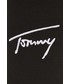 Spodnie Tommy Jeans szorty damskie kolor czarny z aplikacją high waist