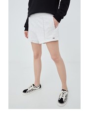 Spodnie szorty bawełniane damskie kolor szary gładkie high waist - Answear.com Tommy Jeans