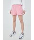 Spodnie Tommy Jeans szorty bawełniane damskie kolor różowy gładkie high waist