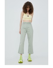 Spodnie spodnie z domieszką lnu BETSY damskie kolor zielony szerokie high waist - Answear.com Tommy Jeans