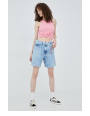 Spodnie szorty jeansowe damskie gładkie high waist - Answear.com Tommy Jeans