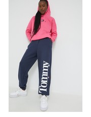 Spodnie spodnie dresowe damskie kolor granatowy z nadrukiem - Answear.com Tommy Jeans