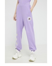 Spodnie spodnie dresowe damskie kolor fioletowy z aplikacją - Answear.com Tommy Jeans