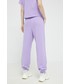 Spodnie Tommy Jeans spodnie dresowe damskie kolor fioletowy z aplikacją