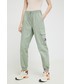 Spodnie Tommy Jeans spodnie bawełniane damskie kolor zielony fason cargo high waist
