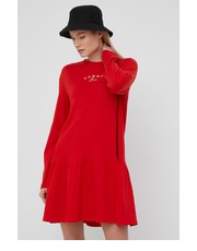 Sukienka Sukienka bawełniana kolor czerwony mini rozkloszowana - Answear.com Tommy Jeans