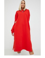 Sukienka sukienka bawełniana kolor czerwony midi oversize - Answear.com Tommy Jeans