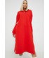 Sukienka Tommy Jeans sukienka bawełniana kolor czerwony midi oversize