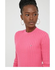Sweter sweter bawełniany damski kolor różowy lekki - Answear.com Tommy Jeans