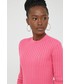 Sweter Tommy Jeans sweter bawełniany damski kolor różowy lekki