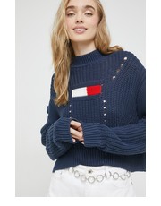 Sweter sweter bawełniany damski kolor granatowy - Answear.com Tommy Jeans