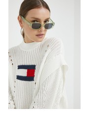 Sweter sweter bawełniany damski kolor biały - Answear.com Tommy Jeans
