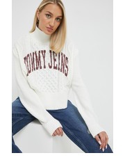 Sweter sweter damski kolor biały lekki - Answear.com Tommy Jeans